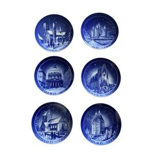 Vintage‎ Julien 1969-1974 Kirke Platten Set of 6 Ceramic Plates